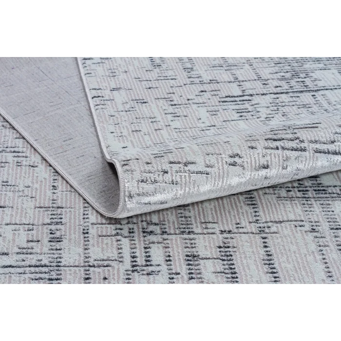 Allegro 2079 Gri Dekoratif Modern Kaymaz Tabanlı Makine Halısı ✄