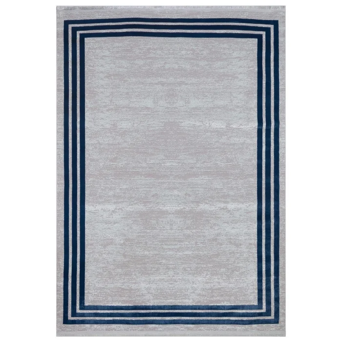 Allegro 2185 Mavi Dekoratif Modern Kaymaz Tabanlı Makine Halısı