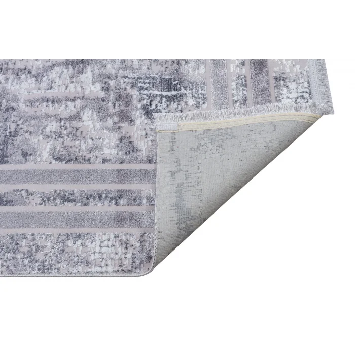 Allegro A1023 Gri Dekoratif Modern Kaymaz Tabanlı Makine Halısı