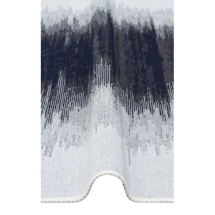 Arya Ar 40 Black White %100 Geri Dönüşümlü Pamuktan Çift Taraflı Yıkanabilir Modern Dekoratif Kilim