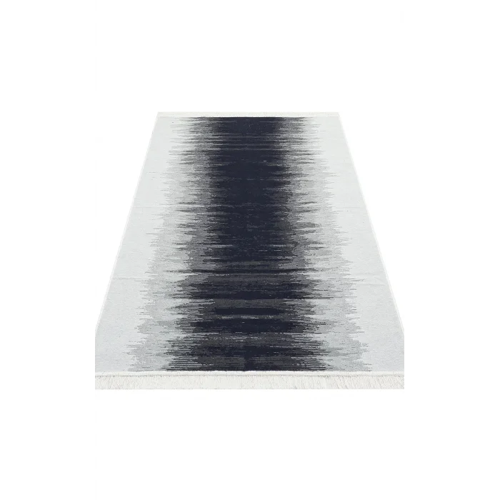 Arya Ar 40 Black White %100 Geri Dönüşümlü Pamuktan Çift Taraflı Yıkanabilir Modern Dekoratif Kilim