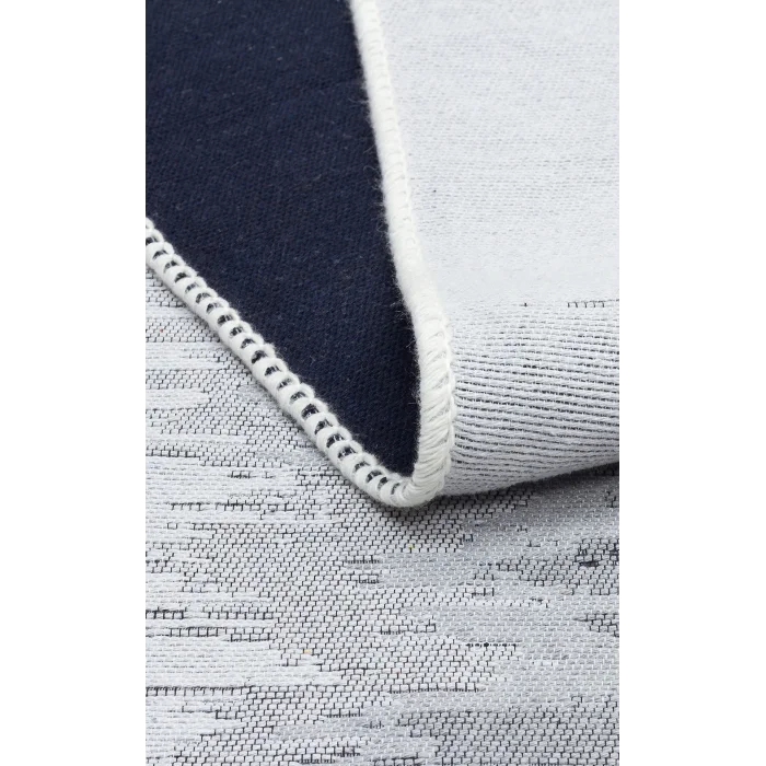 Arya Ar 40 Black White %100 Geri Dönüşümlü Pamuktan Çift Taraflı Yıkanabilir Modern Dekoratif Kilim