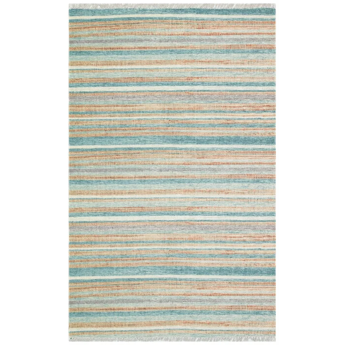 Asos As 04 Blue Jüt Hasır Görünümlü Hav Toz Vermeyen Çift Taraflı Kullanılabilen Yıkanabilir Kilim