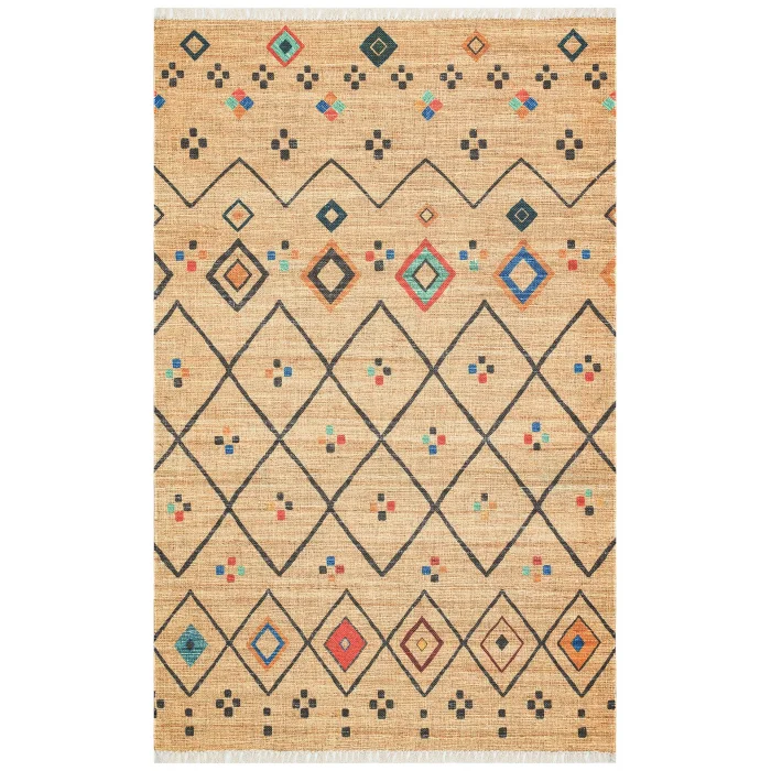 Asos As 07 Multy Jüt Hasır Görünümlü Hav Toz Vermeyen Çift Taraflı Kullanılabilen Yıkanabilir Kilim