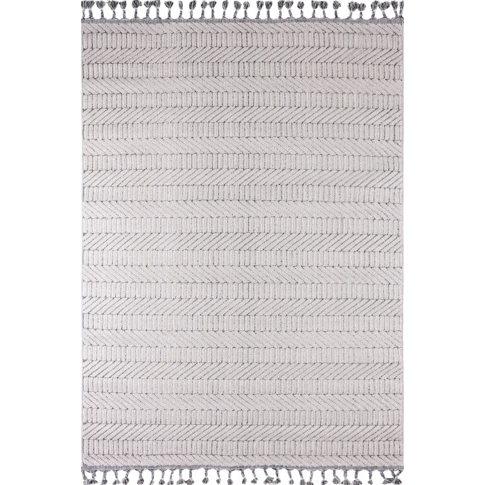 Astra 19457D Gri Bukle Tekniğiyle Üretilmiş Modern Makine Halısı