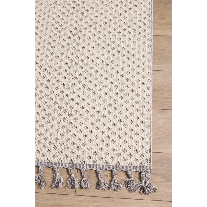 Astra 28047A Beyaz Bukle Tekniğiyle Üretilmiş Modern Makine Halısı