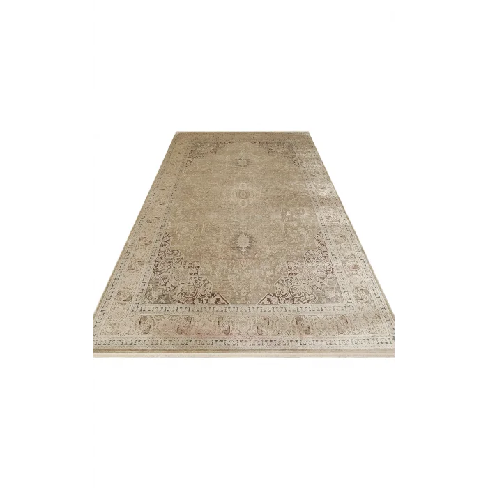 BABİL BBL 02 Beıge Yumuşak Dokulu Vintage Esintilere Sahip Over-dyed Sık Dokuma Salon Halısı