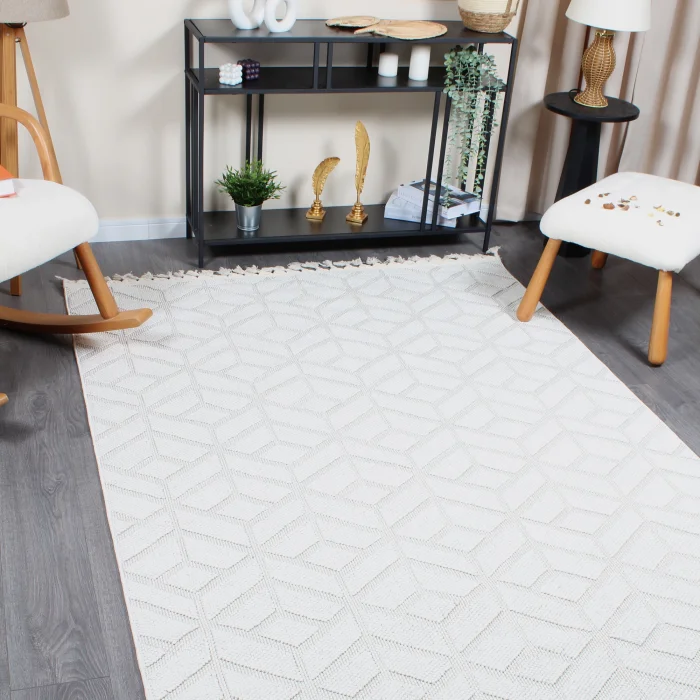 Boho BH-1 Krem Bukle Dokuma Modern Makine Halısı