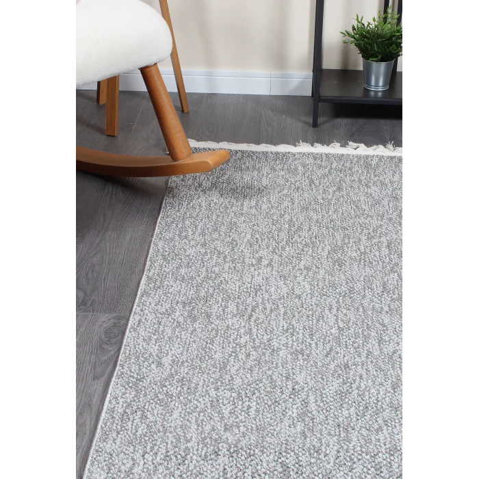 Boho BH-3 Gri Bukle Dokuma Modern Makine Halısı