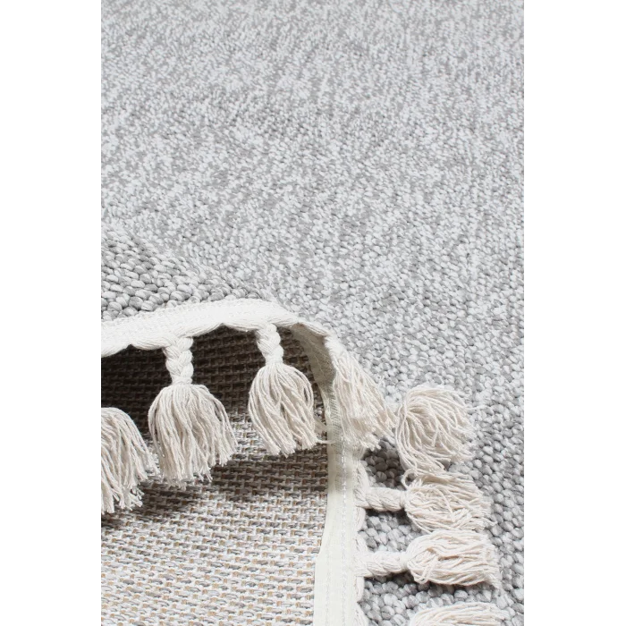 Boho BH-3 Gri Bukle Dokuma Modern Makine Halısı