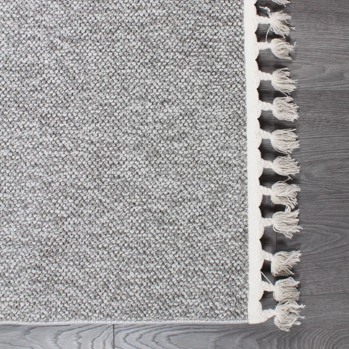 Boho BH-3 Gri Bukle Dokuma Modern Makine Halısı