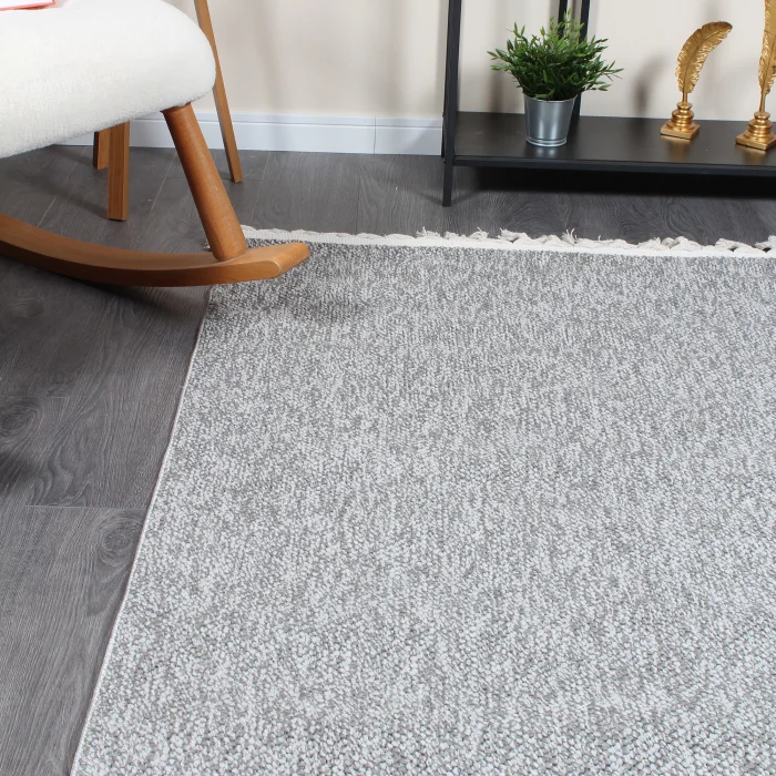 Boho BH-3 Gri Bukle Dokuma Modern Makine Halısı