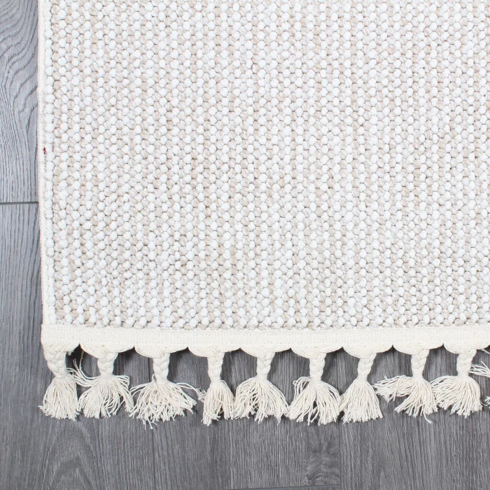 Boho BH-4 Bej Krem Bukle Dokuma Modern Makine Halısı
