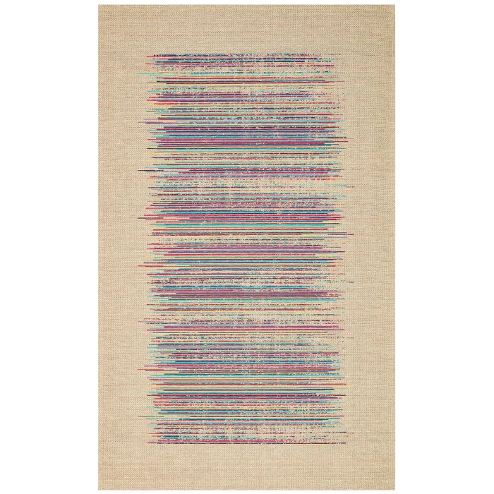 Brooklyn Brk 02 Natural Multy Hasır Görünümlü Kaymaz Renkli Dokuma Modern Kilim