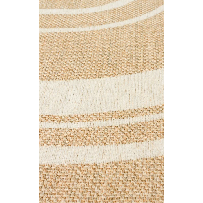 Brooklyn Brk 09 Ivory Oval Hasır Görünümlü Kaymaz Renkli Dokuma Modern Kilim