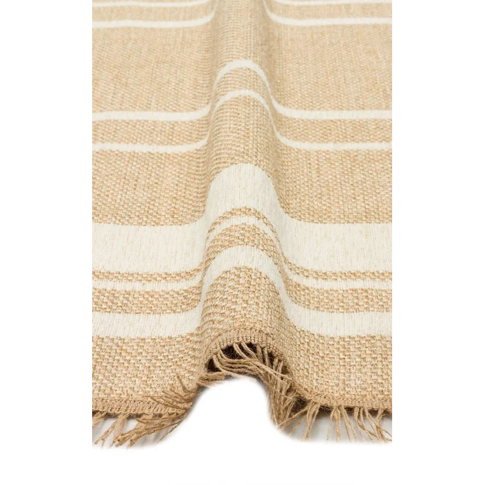 Brooklyn Brk 09 Ivory Oval Hasır Görünümlü Kaymaz Renkli Dokuma Modern Kilim