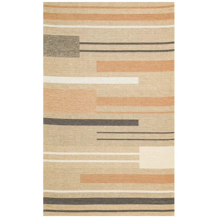 Brooklyn Brk 06 Terra Hasır Görünümlü Kaymaz Renkli Dokuma Modern Kilim