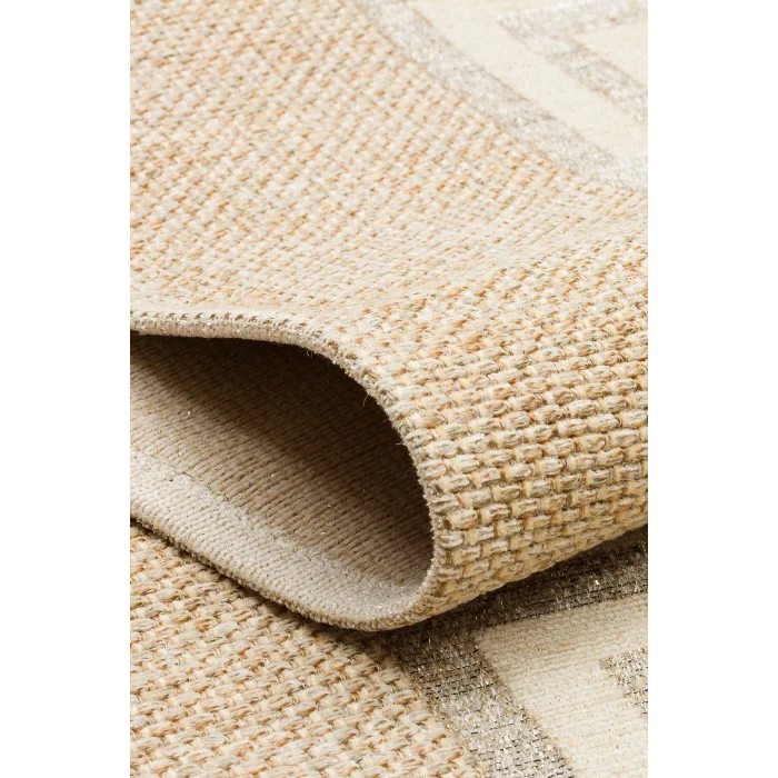 Brooklyn Brk 11 Natural Whıte Hasır Görünümlü Kaymaz Renkli Dokuma Modern Kilim