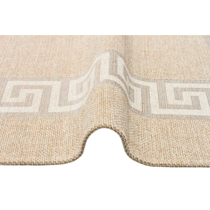 Brooklyn Brk 11 Natural Whıte Hasır Görünümlü Kaymaz Renkli Dokuma Modern Kilim