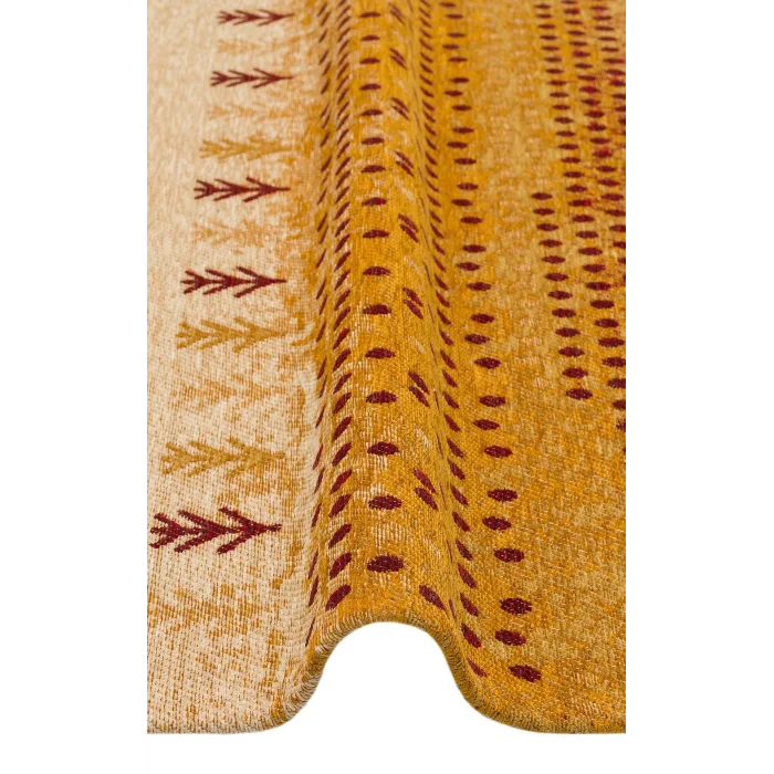 Buhari BHR 09 Terra Afgan Yağcıbedir Desenli Hav Toz Vermez Yıkanabilir Kaymaz İnce Dokuma Halı