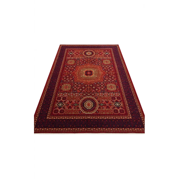 BUHARI HALI 0085 Afgan / Yağcıbedir Desenli Hav Toz Vermez Yıkanabilir Kaymaz İnce Dokuma Halı