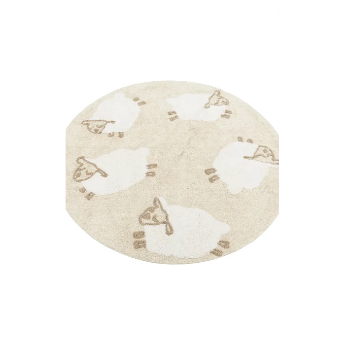 COTTON BOON HALI 0043 Yıkanabilir Kaymaz Tabanlı Naturel Pamuk Bebek Halısı