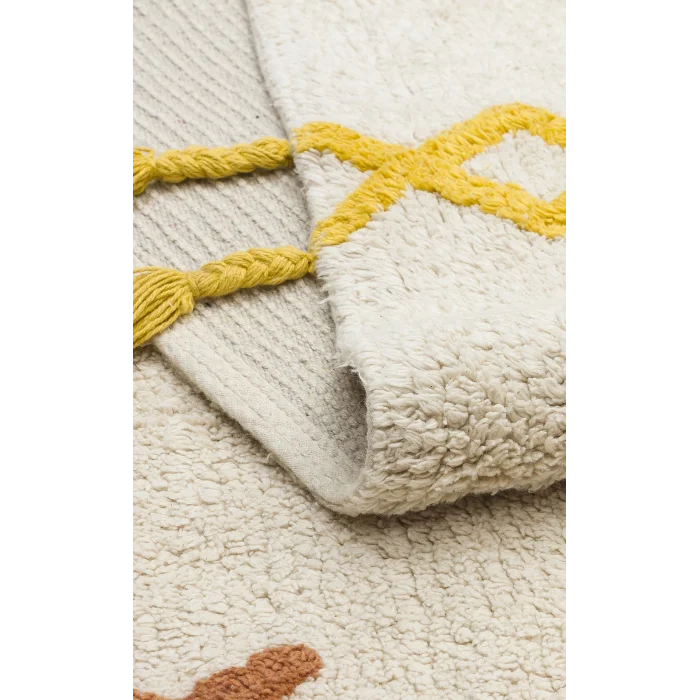 COTTON BOON HALI 0044 Yıkanabilir Kaymaz Tabanlı Naturel Pamuk Bebek Halısı