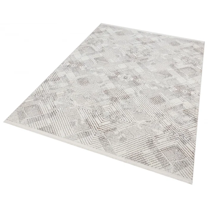 Diva 5004 Vizon Dekoratif Modern Kaymaz Tabanlı Makine Halısı