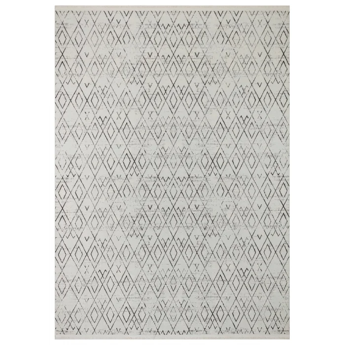 Diva 5005 Siyah Dekoratif Modern Kaymaz Tabanlı Makine Halısı