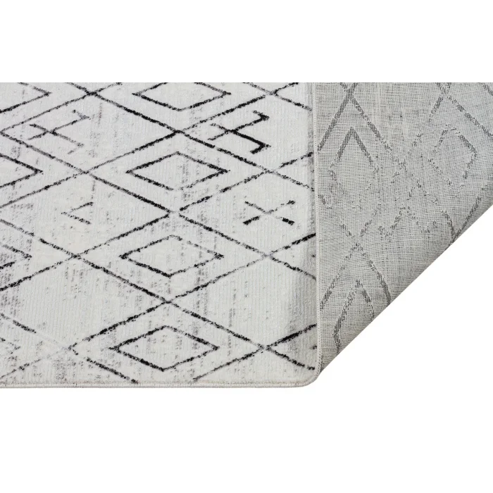 Diva 5005 Siyah Dekoratif Modern Kaymaz Tabanlı Makine Halısı