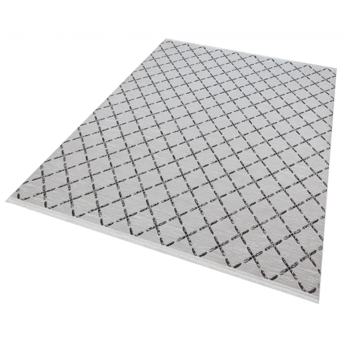 Diva 5007 Gri Dekoratif Modern Kaymaz Tabanlı Makine Halısı