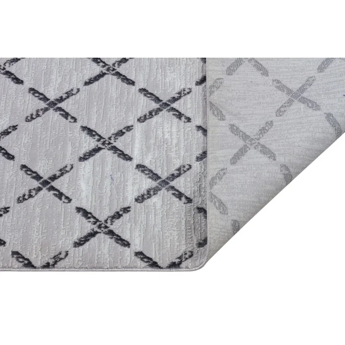 Diva 5007 Gri Dekoratif Modern Kaymaz Tabanlı Makine Halısı