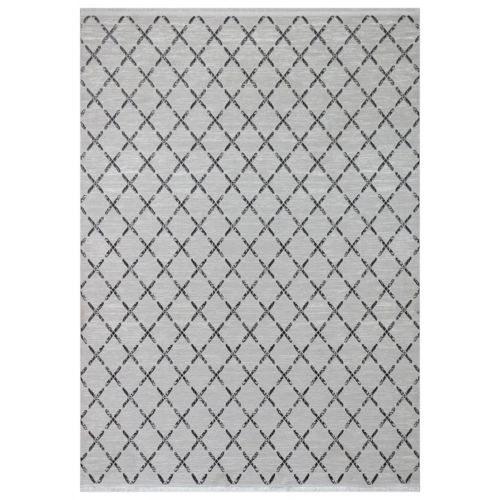 Diva 5007 Gri Dekoratif Modern Kaymaz Tabanlı Makine Halısı