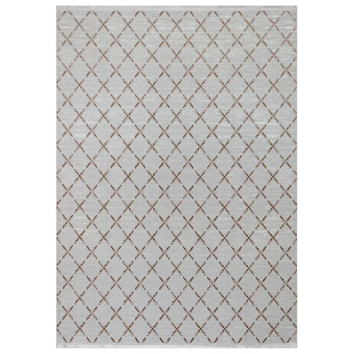 Diva 5008 Vizon Dekoratif Modern Kaymaz Tabanlı Makine Halısı