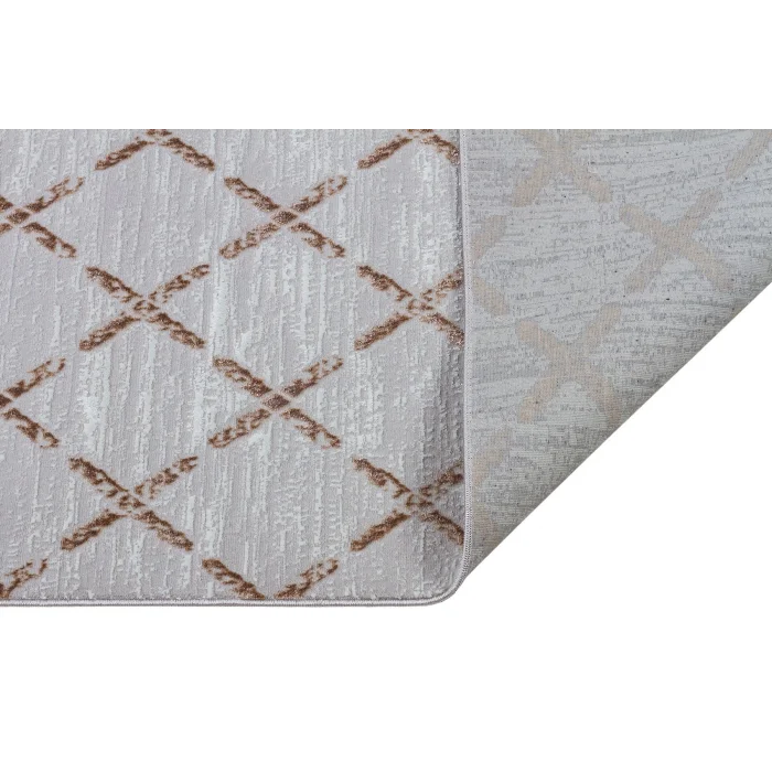 Diva 5008 Vizon Dekoratif Modern Kaymaz Tabanlı Makine Halısı