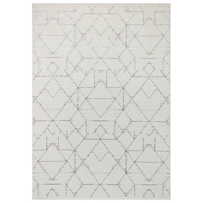 Diva 5013 Gri Dekoratif Modern Kaymaz Tabanlı Makine Halısı