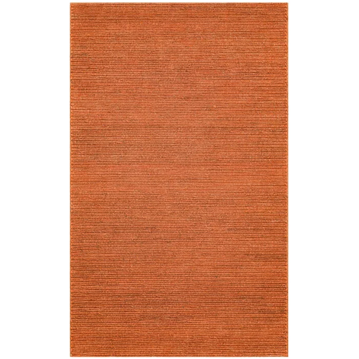 Fine Choti Rust Terra Flatweave El Dokuma Naturel Jüt Hasır Halı