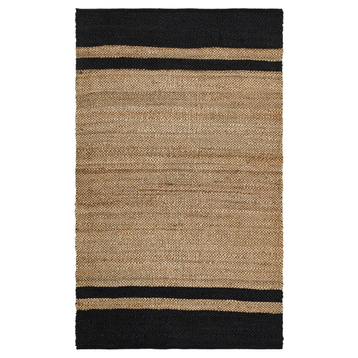 Echo Ech 07 Natural Black Flatweave El Dokuma Naturel Jüt Hasır Halı