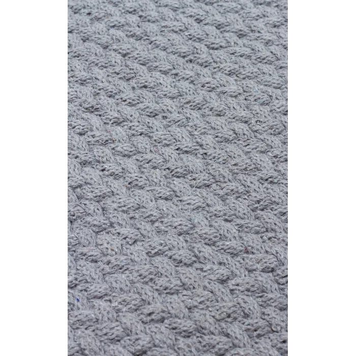 Flatweave Ptn 18 Grey Ct  Renkli Jüt Görünümlü Hasır Örgü Halı