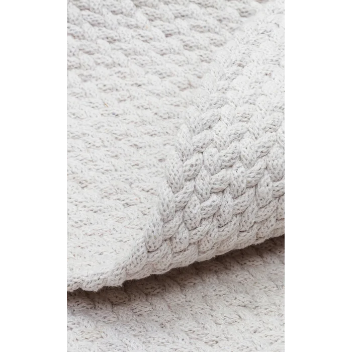 Flatweare Ptn 18 Whıte Ct Q Renkli Jüt Görünümlü Hasır Örgü Halı