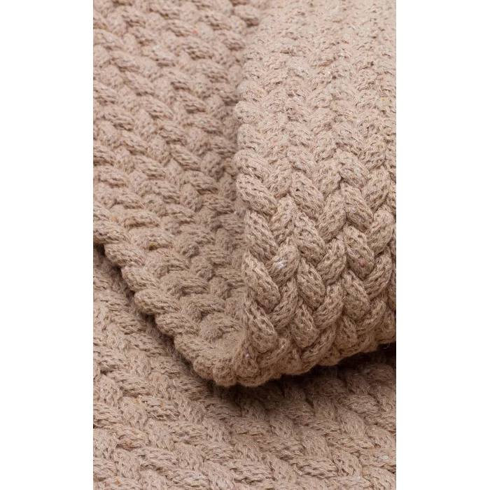 Flatweare Ptn 18 Beıge Ct Renkli Jüt Görünümlü Hasır Örgü Halı