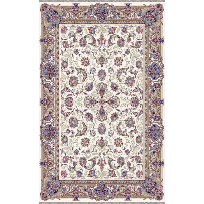 Isfahan 01 Cream  Klasik Desenli Yüksek Kalite Sık Dokuma Makine Halısı