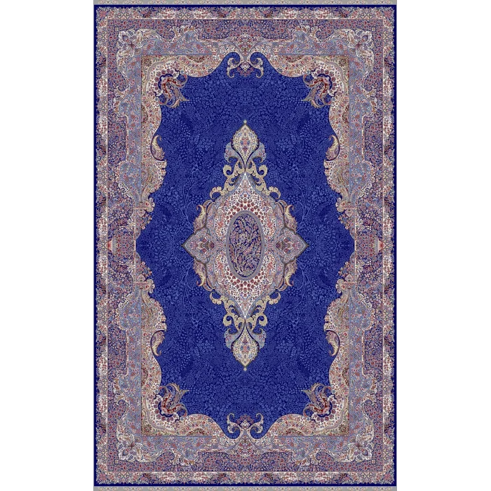 Isfahan 02 Navy  Klasik Desenli Yüksek Kalite Sık Dokuma Makine Halısı