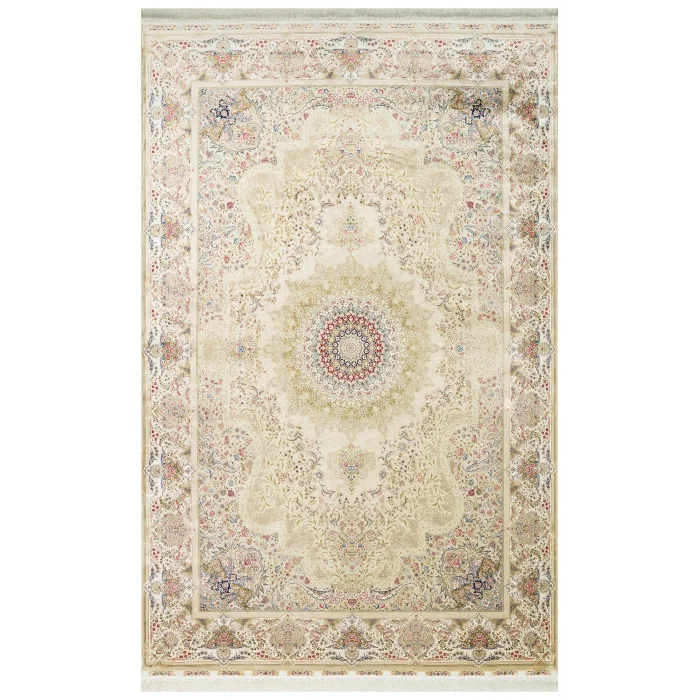 Isfahan 06 Cream Klasik Desenli Yüksek Kalite Sık Dokuma Makine Halısı
