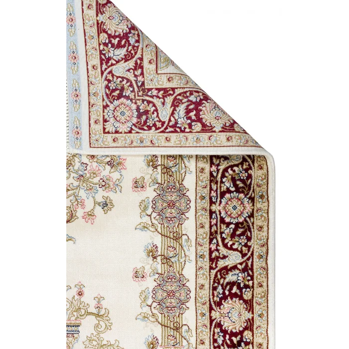 Isfahan Scd 01 Cream Red Klasik Desenli Yüksek Kalite Sık Dokuma Seccade