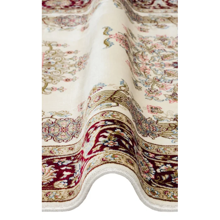 Isfahan Scd 01 Cream Red Klasik Desenli Yüksek Kalite Sık Dokuma Seccade