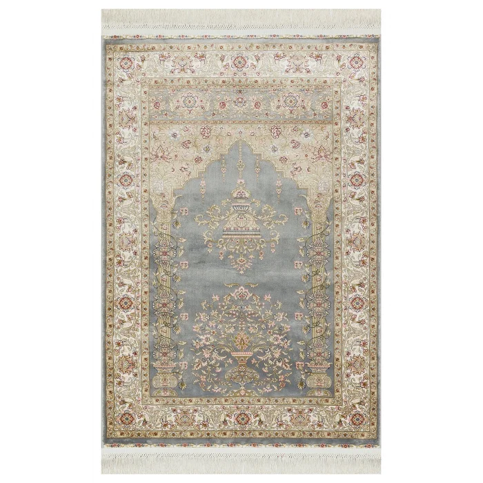 Isfahan Scd 01 Grey Klasik Desenli Yüksek Kalite Sık Dokuma Seccade
