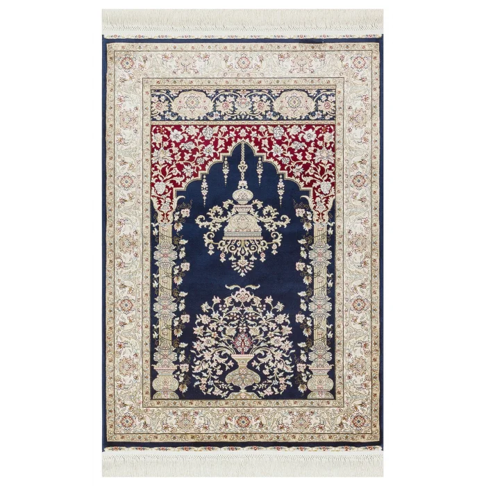 Isfahan Scd 01 Navy Klasik Desenli Yüksek Kalite Sık Dokuma Seccade