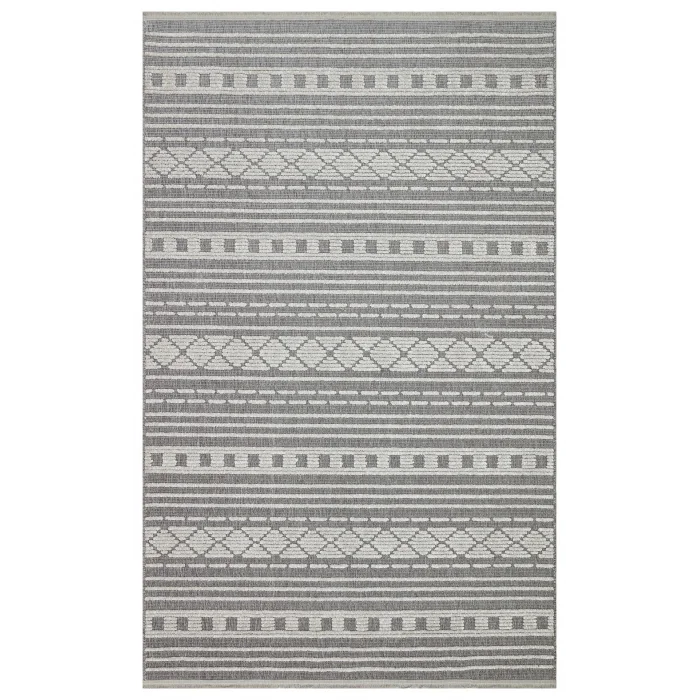 Jakarta JKR 02 Grey Yüksek Alçak Dokulu Hav Toz Vermez Modern Makine Halısı