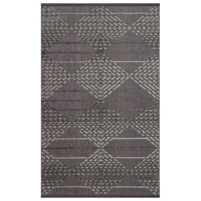 Jakarta JKR 03 Antrasit Yüksek Alçak Dokulu Hav Toz Vermez Modern Makine Halısı